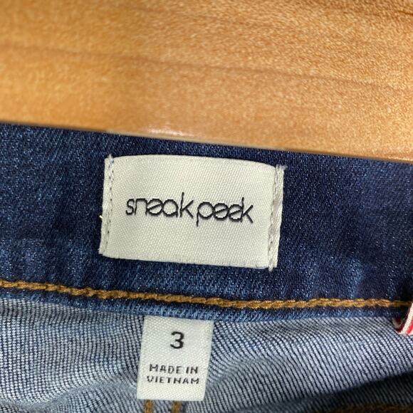 Sneak Peek Dark Wash Blue Denim Distressed Skinny Jeans Women's Size 3 - Picture 7 of 9